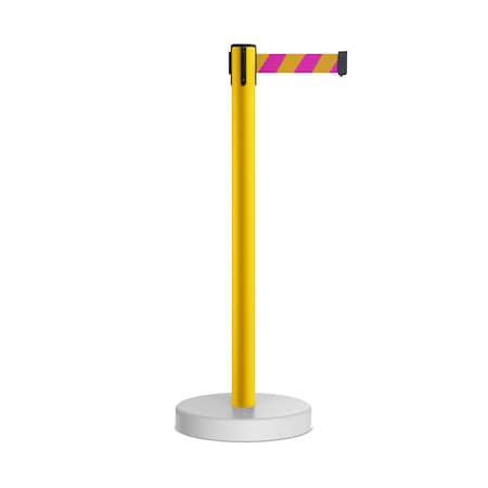 Stanchion Belt Barrier WaterFillable Base Yellow Post 11ft.Mag/Ye Belt